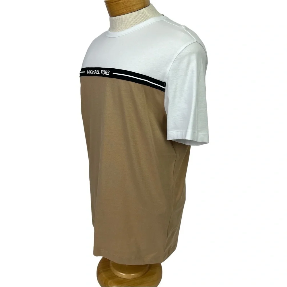 NWT Michael Kors Men’s Crew Neck Shirt Sz Medium Multi Colors Short Sleeves - Picture 4 of 12